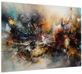 Tablou pe sticlă - Grafică abstractă (70x50 cm)