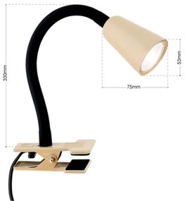 Orion DOTTY - Lampă de birou flexibilă cu clemă, 1xGU10/10W/230V, bej/negru
