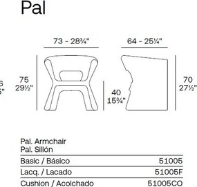 Scaun / Fotoliu de exterior / interior design modern premium PAL ARMCHAIR 51005 Vondom