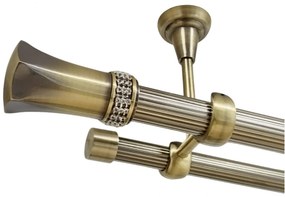 Galerie fara inele tavan PLUTON CRYSTAL STRIAT - 25/19 - AUR ANTIC (Alege marime: 120 cm)