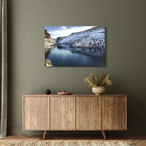 Tablou - peisaj de iarnă cu lac (90x60 cm)