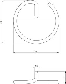 Silia inel suport pentru prosoape - rotund finisaj negru ADI_N611