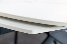 Masa extensibila cu design prin rotire Inception 130-190cm alb marmorat