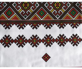 Fata de masa pentru living si bucatarie CASA GINO, Cu motive traditionale, Bumbac 100%, 150X350 cm, Masa 16 persoane, Model Traditional I
