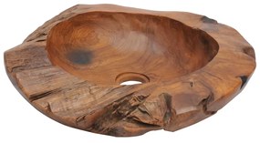 243475 vidaXL Chiuvetă de baie din lemn masiv de tec, 45 cm