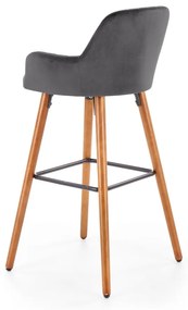 Scaun bar catifea H-93 gri inchis - H 98 cm