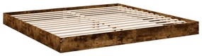 841997 vidaXL Cadru de pat, stejar fumuriu, 200x200 cm, lemn prelucrat