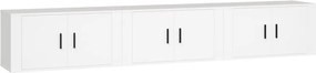 vidaXL Dulapuri TV montate pe perete, 3 buc., alb, 80x34,5x40 cm