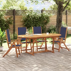 3279300 vidaXL Set mobilier de grădină, 5 piese, lemn masiv acacia/textilenă