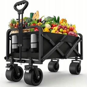Cărucior de transport pliabil - premium 150 L turcoaz