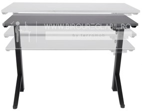 Birou reglabil electric TerrA2Y Black-cadru in Y / profil cadru negru (Dimensiune blat: 120x60 cm, Culoare blat: Stejar negru 18mm)