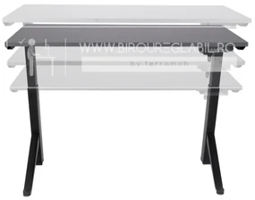 Birou reglabil electric TerrA2Y Black-cadru in Y / profil cadru negru (Dimensiune blat: 120x60 cm, Culoare blat: Stejar 18mm)
