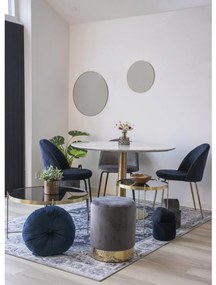 Scaun dining albastru din catifea cu picioare negre Geneve House Nordic