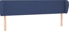 vidaXL Tăblie de pat cu aripioare, albastru, 183x23x78/88 cm textil