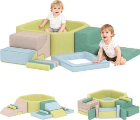 AIYAPLAY Circuit motricitate bebeluși modul motricitate bebeluși cu piscină de bile husă lavabilă 160 x 137,5 x 30 cm multicolor | Aosom Romania