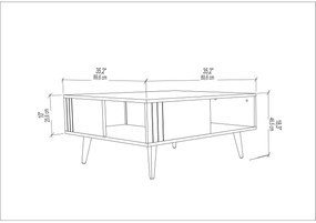Măsuță de cafea Ronasotta 1 (Nuc + negru). 1106463