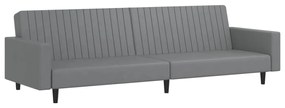 337670 vidaXL Canapea cu 2 locuri, gri, piele ecologică