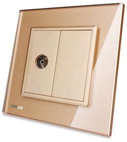 Priza simpla TV Livolo cu rama din sticla