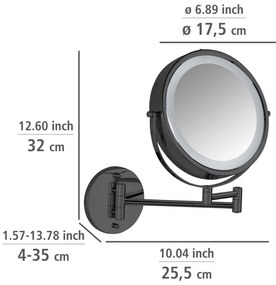 Oglindă cosmetică (mărire 5x) cu led/de mărire ø 25,5 cm Lumi – Wenko