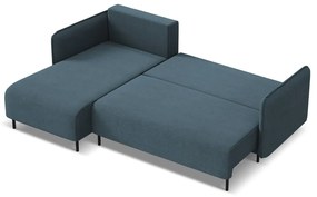 Colțar albastru extensibil/cu spațiu de depozitare (cu colț pe partea stângă) Luana – Makamii