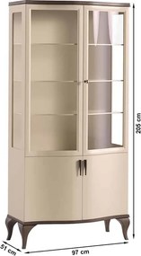 Set lemn masiv nuc Living Leona 3 Piese Crem-