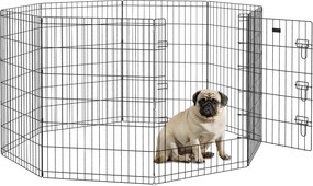 PawHut Parc modular pentru câini iepuri rozătoare gard pentru animale mici interior și exterior 61 x 91 cm negru | Aosom Romania