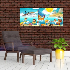 Tablou -Ziua la plajă (120x50 cm)