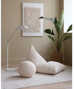 Fotoliu puf pentru copii crem cu tapițerie din catifea reiată Big Lounger – Wigiwama