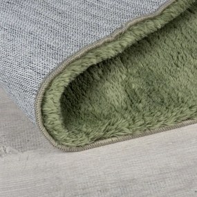 Blană verde-închis sintetică 80x150 cm Faroe Wool Look Fur – Flair Rugs