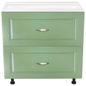 Corp inferior 80 cu 2 sertare metalice pentru greutate Zebra MDF verde drept