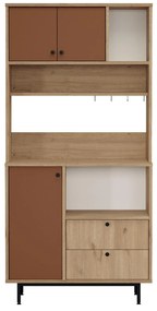 Dulap cu rafturi Rebutia 4 (Stejar + Cărămiziu) . 1102507
