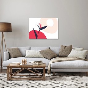 Tablou pe sticlă - Abstracție florală roz N⁰1 (70x50 cm)