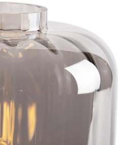 Lampă de masă de design neagră cu sticlă fumurie - Qara