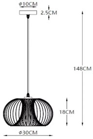 Lucide 02400/30/30 - Lampa suspendata VINTI 1xE27/60W/230V