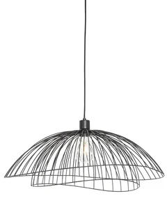 Lampă suspendată de design neagră 60 cm - Pua