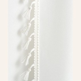 Perdea albă LARA pentru panglică cu ciucuri 140 x 260 cm