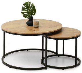 Măsuță de cafea Klara (stejar + negru). Promo -10%. 1111628