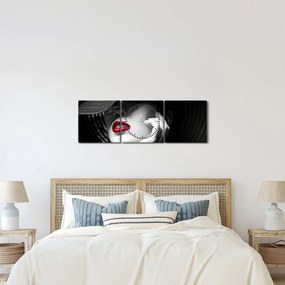 Tablou - Femeie cu pălărie (cu ceas) (90x30 cm)