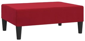 Canapea extensibila 2 locuri, cu taburet, rosu vin, catifea Bordo, Cu scaunel pentru picioare