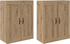 vidaXL Cabinet suspendat 2 pcs Stejar Artizanal 69,5 x 34 x 90 cm