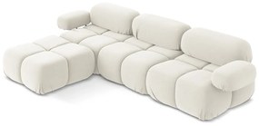 Colțar modular alb cu tapițerie din catifea Lokua – Makamii