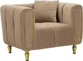 Fotoliu taupe cu tapițerie din catifea Alma – Mauro Ferretti