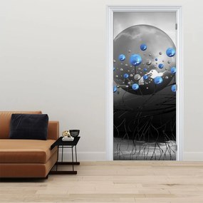 Fototapet pentru ușă - Sferă albastră abstract (95x205cm)
