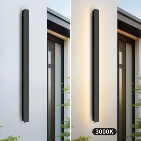 Brilagi - Aplica LED de perete pentru exterior LINEAR, 22W, 230V, 3000K, IP65, negru