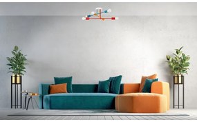 Lustră aplicată CAMBRIDGE 6xE27/20W/230V albastră/roșie/portocalie