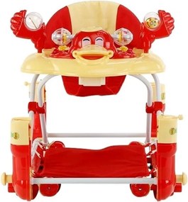 Premergator cu sistem de balansare Baby Care™ H914, cu melodii, functie balansoar,Ratusca, Rosu