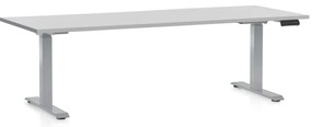 Masa inaltime reglabila OfficeTech D, 200 x 80 cm, bază gri, gri deschis