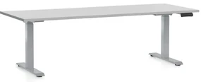 Masa inaltime reglabila OfficeTech D, 200 x 80 cm, bază gri, gri deschis
