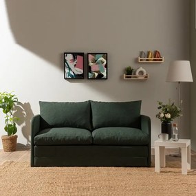 Canapea extensibila 2 locuri moderna, 200x148 cm – stofa verde – Saga