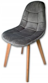 JAKS SCAUN VELUR CLASSIC GRI DESCHIS, STILUL SCANDINAV
